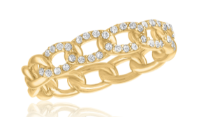 CZ CHAIN GOLD LAYERS RING