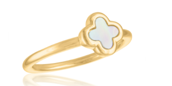 IRIDESCENT CLOVER GOLD RING