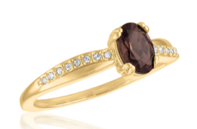 SMOKY QUARTZ GOLD LAYER RING