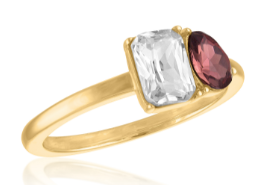 BURGUNDY DUO GOLD LAYER RING