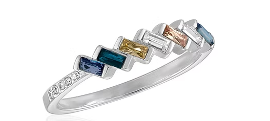 SLANTED MULT BAGUETTE STK RING