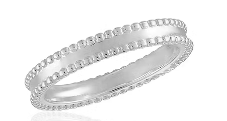 BORDERED BAND STK RING