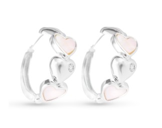 SILVER FOUR HEART EARRINGS