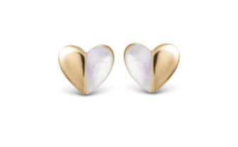 GOLD 2 SIDED HEART EARRINGS