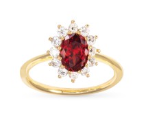 GOLD RED OVAL RING