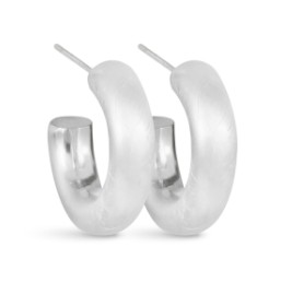 OLIVIA MATTE SILVER HOOPS