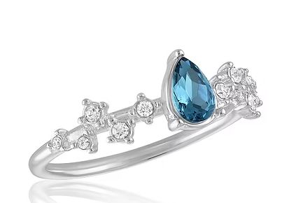 BLUE TEARDROP STACK RING