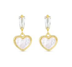 GOLD HEART DROP EARRINGS