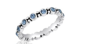 BLUE ROUND STACK RING