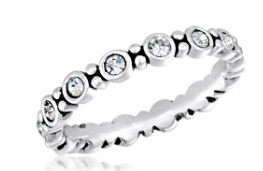 CZ ROUND 2 STACK RING