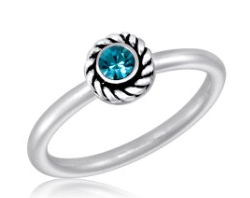 BLUE ROUND PLAIN STACK RING