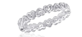 HEART BAND STACK RING