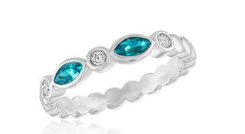 BLUE DIAMOND OVAL STACK RING