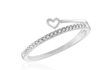 CZ HEART WRAP STACK RING