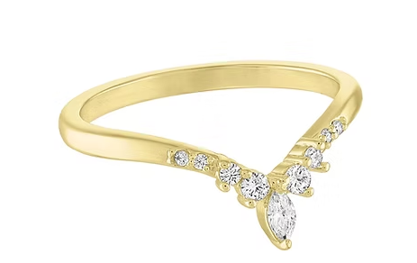 GOLD PRINCESS CZ V RING
