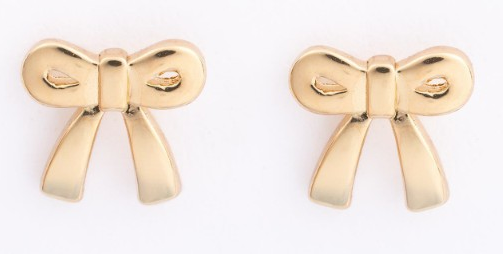 EARRINGS HOLIDAY BOW GOLD