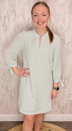 LAINEY SEAFOAM & WHITE DRESS