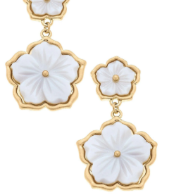 FLOWER STUD DROP EARRINGS