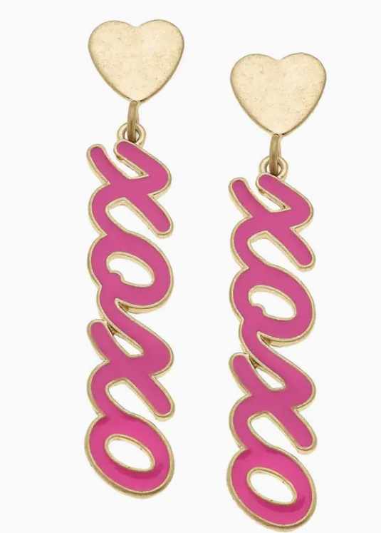 XOXO FUCHSIA EARRINGS
