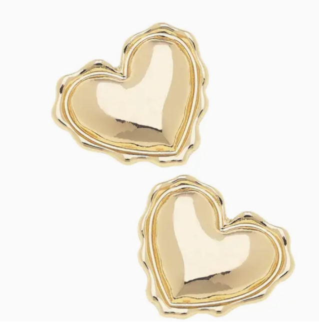 AMY STAMPED HEART STUD