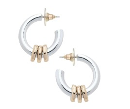 SHINT TWO TONE HOOP EARRINGS