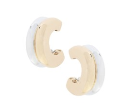 DOUBLE TWO TONE HOOP EARRINGS