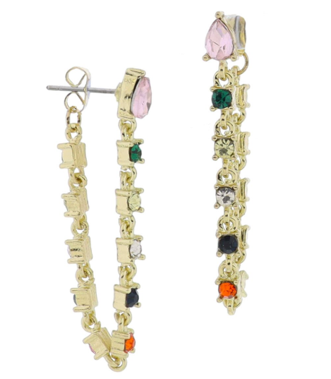 PNK TEARDROP WRAP CHAIN EARRINGS