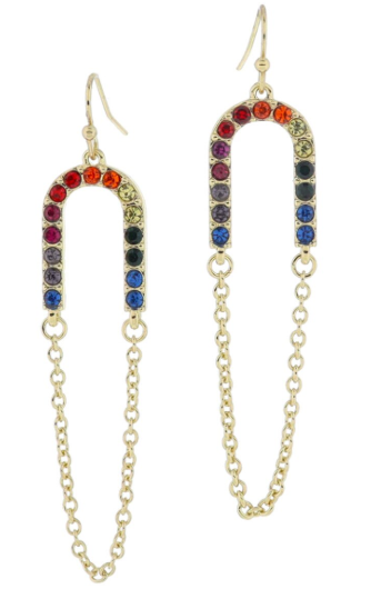 RAINBOW ARCH W CHAINS EARRINGS