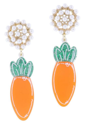 GLITTER CARROT EARRINGS