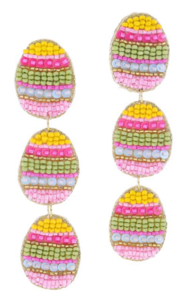 MULTI BEAD EGG EARRINGS
