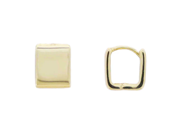 GOLD SQUARE HUGGIE EARRING