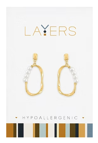 GOLD ORGANIC PEARL DANGLE EARRIN