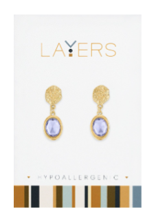 GOLD TANZANITE DROP EARRINGS