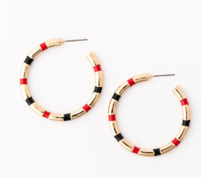 RED BLACK NELLIE EARRINGS