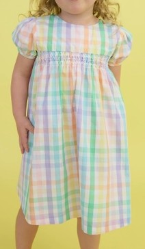 RAINBOW PLAID SMOCK DRESS