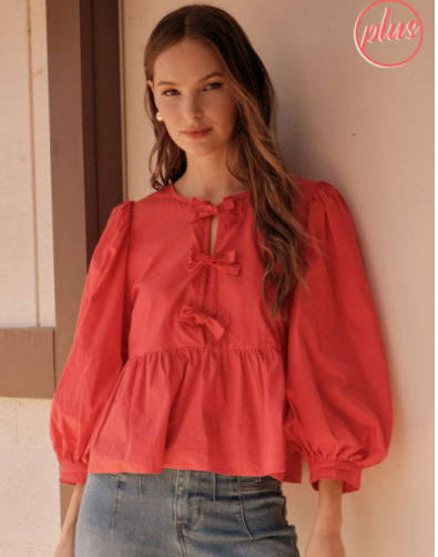 BOW TIES PEPLUM TOP