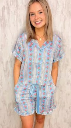YTH SILK BUTTON PJ SET