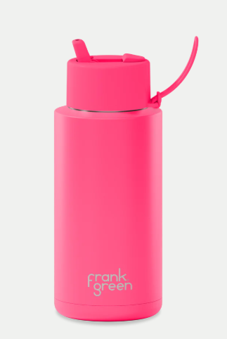 34OZ NEON PINK FLIP STRAW BOTTLE