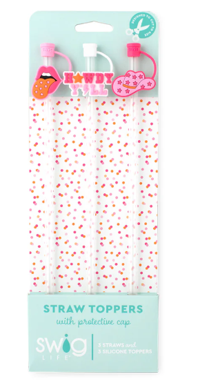 HOWDY YALL STRAW TOPPER SET