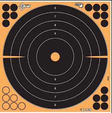 BLACK/ORANGE BULLSEYE TARGETS 5PK