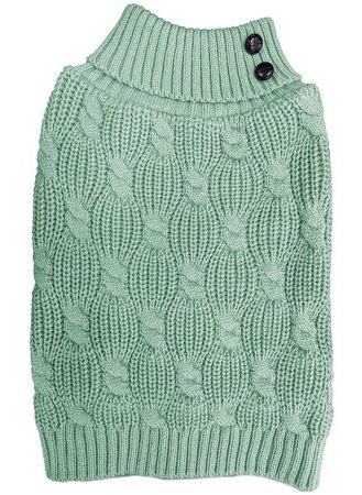 SAGE CABLE DOG SWEATER LRG