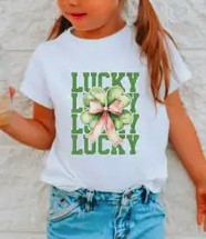 YTH LUCKY STACKED CLOVER TEE