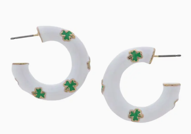 GREEN CLOVER WHITE HOOPS