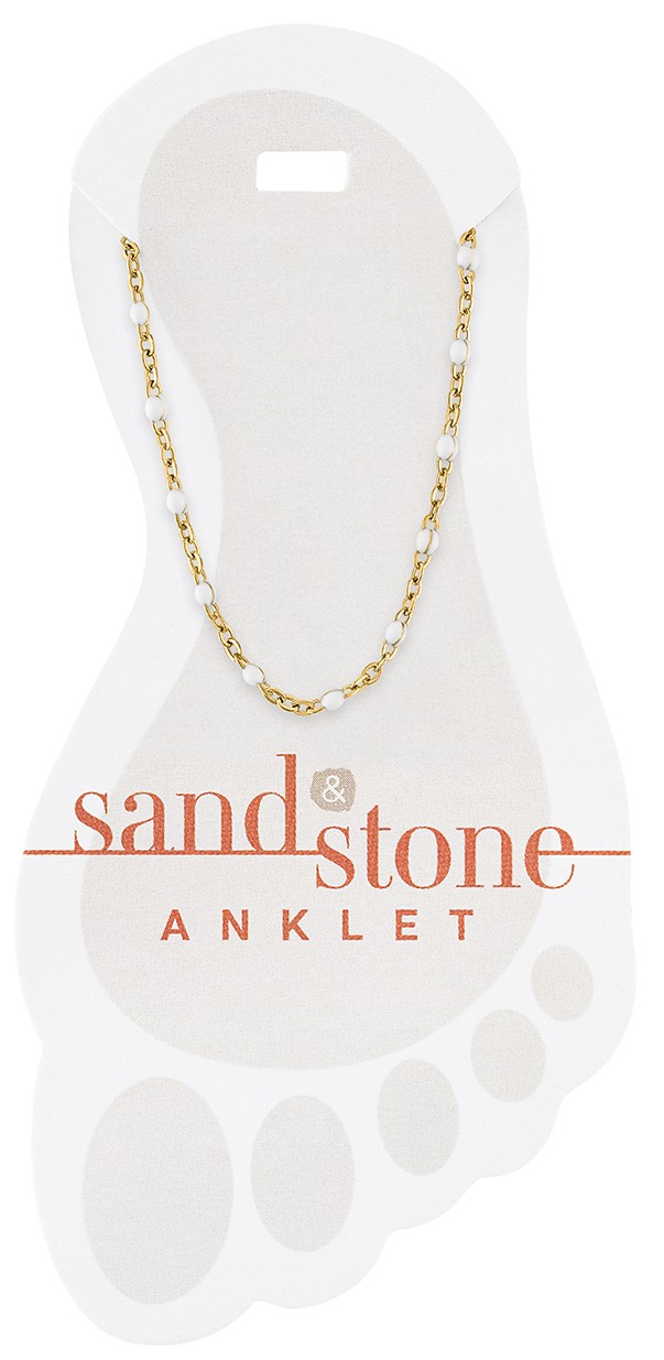 GOLD PETITE WHITE BEAD ANKLET