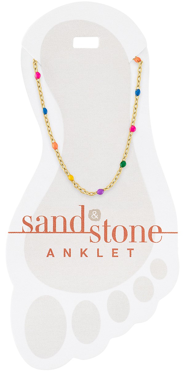 GOLD PETITE RAINBOW BEAD ANKLET