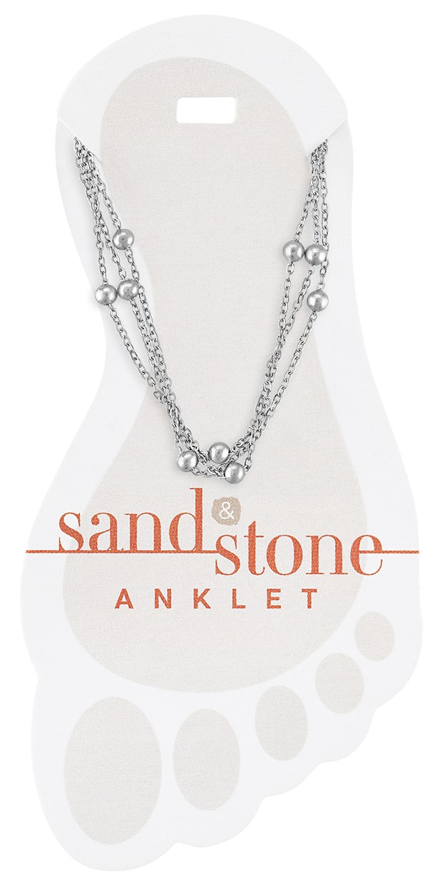 SILVER MUTLI STRAND ANKLET