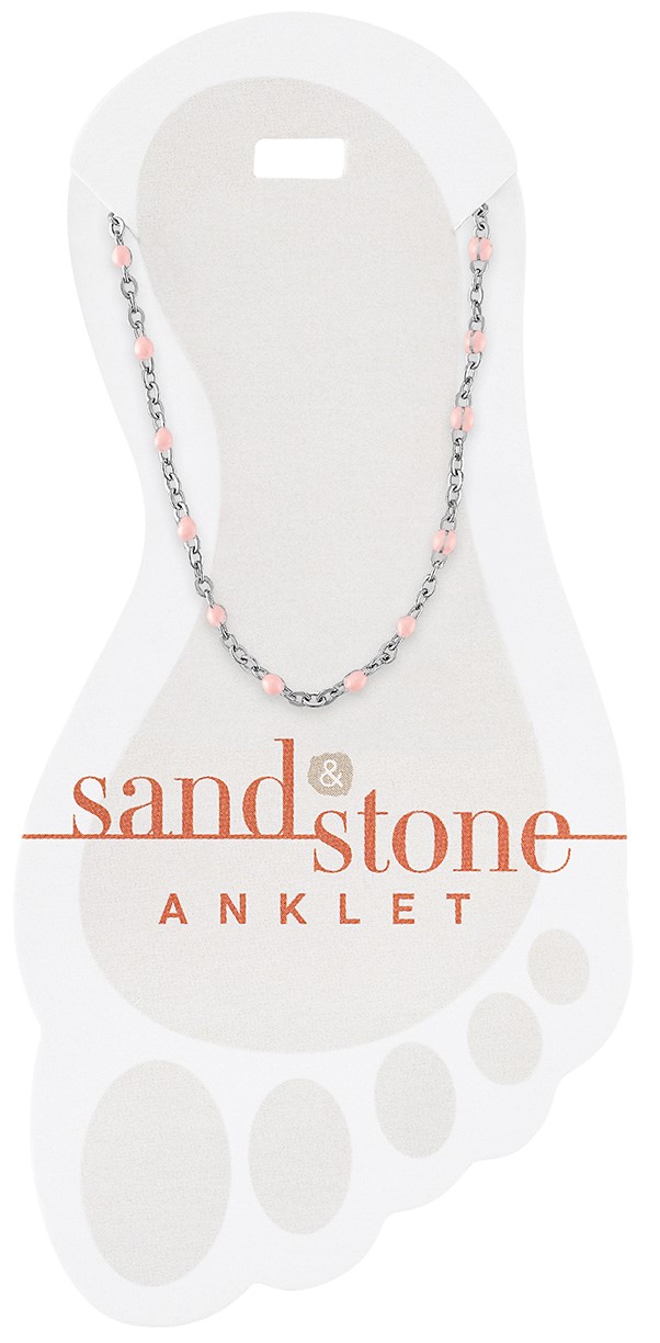 SILVER PINK BEAD CHAIN ANKLET