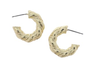 GOLD TWISTED HOOP EARRINGS