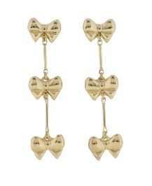 GOLD DANGLING BOW EARRINGS