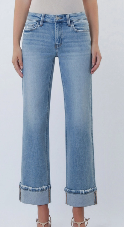 MID RISE CUFFED JEAN